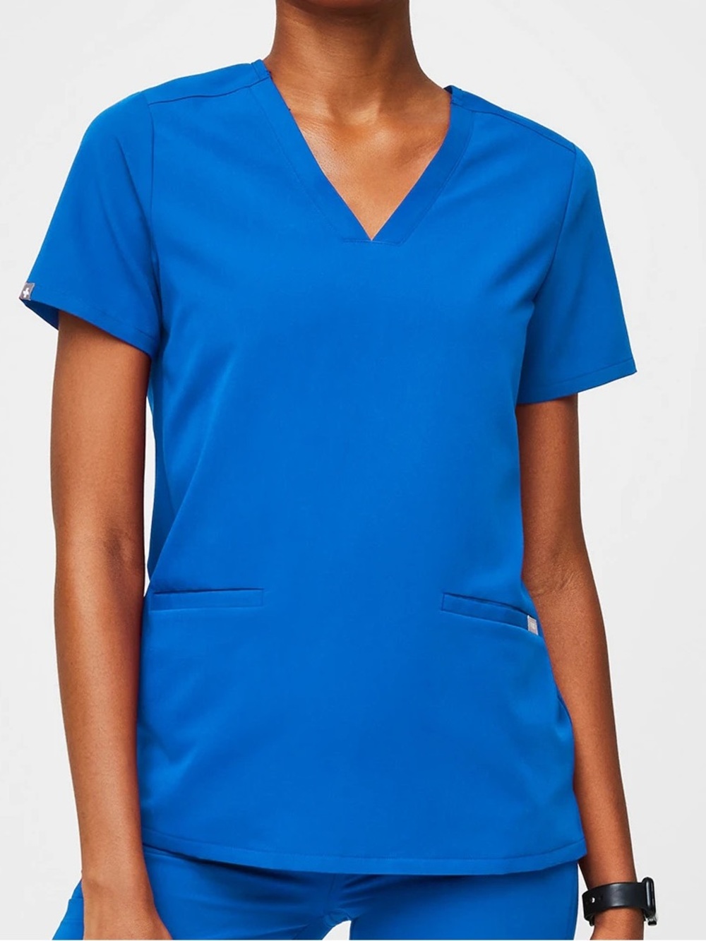 FIGS Casma Three Pocket Scrub Top Royal Blue